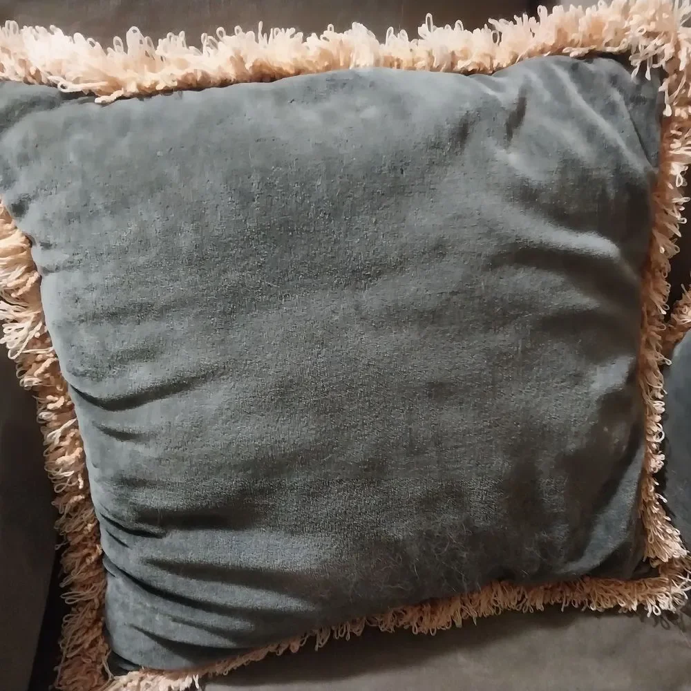Elegant Gray Throw Pillows with Fringe